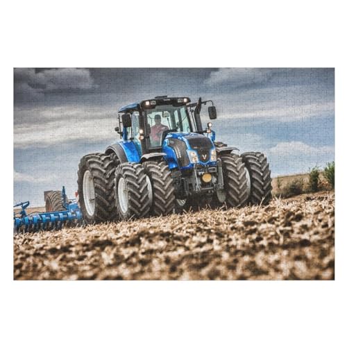 Traktor Puzzles 1000 Teile Erwachsener Kniffel Spaß Für Die Ganze Familie, Holzpuzzle Kinder Erwachsene, Impossible Puzzle Schwer （75×50cm） von PPZYY
