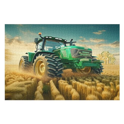 Traktor Puzzles 1000 Teile Erwachsener Kniffel Spaß Für Die Ganze Familie, Holzpuzzle Kinder Erwachsene, Impossible Puzzle Schwer （75×50cm） von PPZYY