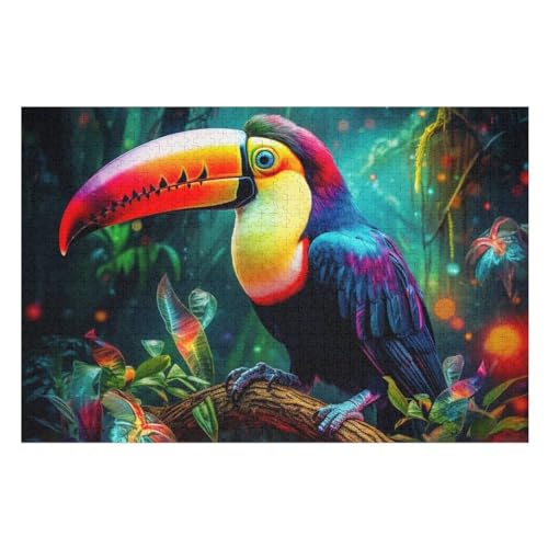 Tukane 1000 Teile Holzpuzzle,einzigartiges Puzzle, Geschenk Für Erwachsene,Familienspiel,Herausforderungsaktivität,（75×50cm） von PPZYY