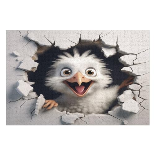 Vogel 1000 Teile Puzzles Für Erwachsene, Impossible Puzzle, Geschicklichkeitsspiel Für Die Ganze Familie, Kinder Holzpuzzle （75×50cm） von PPZYY