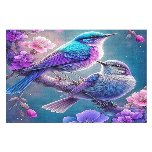 Vogel Holzpuzzle 1000 Teile Klassische Puzzles Erwachsene Kinder Puzzle DIY Kit Holzspielzeug Einzigartiges Geschenk （75×50cm） von PPZYY