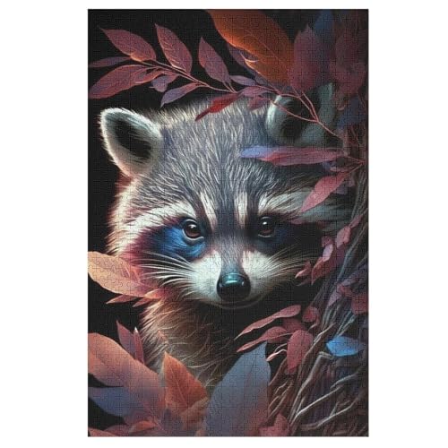 Waschbär-Puzzlespiel Aus Holz, 1000 Puzzleteile, Puzzle Für Teenager Und Erwachsene, Kreatives Spielzeug, Puzzles, （78×53cm） von PPZYY
