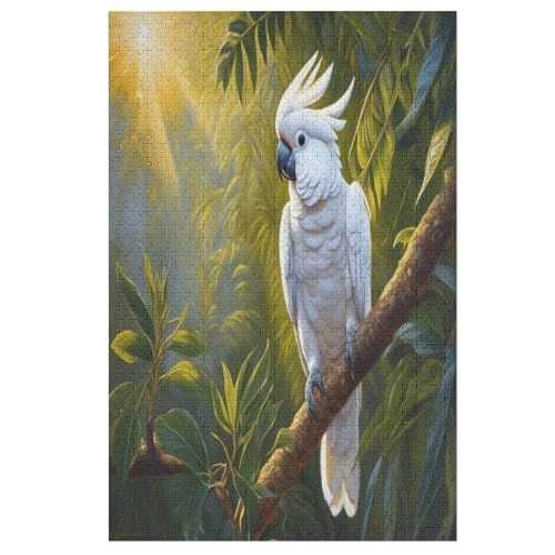 White Papagei Puzzle, Puzzles Für Erwachsene Kinder, 1000 Teile Holzpuzzle, Für Jugendliche Herausforderungsspielzeug （78×53cm） von PPZYY