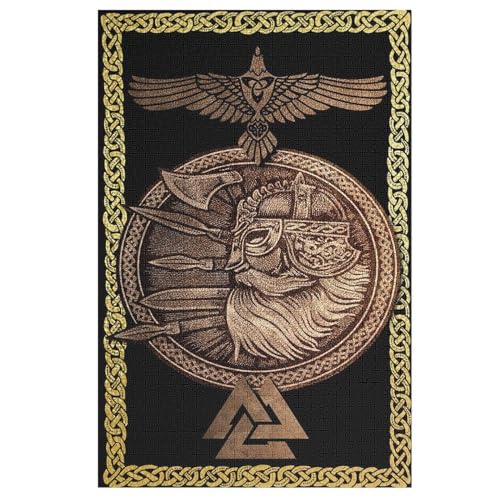 Wikinger Myth -Puzzle, 1000 Teile,Holzpuzzle Für Erwachsene Kinder, Lustiges Spielzeug, Denkspiel, Spielzeug, Bildungsspiel, Herausforderung, Pädagogisch, （78×53cm） von PPZYY