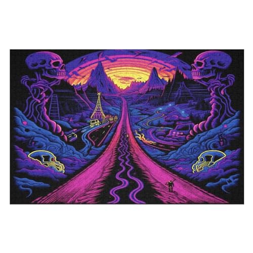 Wilder Dschungel Puzzle, Puzzles Für Erwachsene Kinder, 1000 Teile Holzpuzzle, Für Jugendliche Herausforderungsspielzeug （75×50cm） von PPZYY
