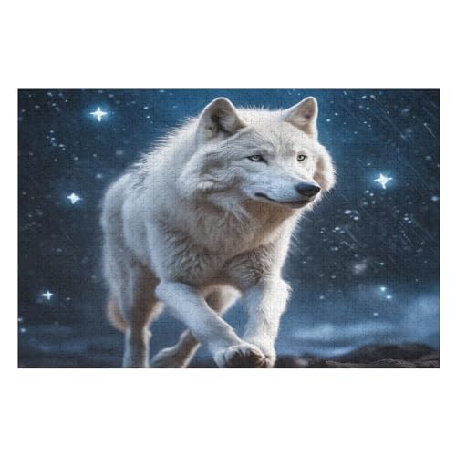 Wolf -Puzzle, 1000 Teile,Holzpuzzle Für Erwachsene Kinder, Lustiges Spielzeug, Denkspiel, Bildungsspiel, （75×50cm） von PPZYY