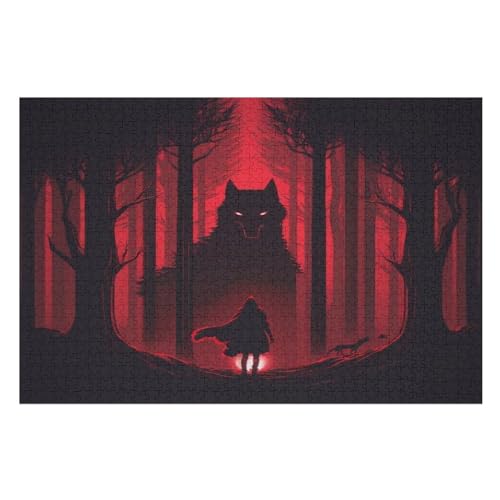 Wolf Puzzle 1000 Teile, Holzpuzzle Für Erwachsene Kinder, Impossible Puzzles, Geschicklichkeitsspiel Für Die Ganze Familie （75×50cm） von PPZYY