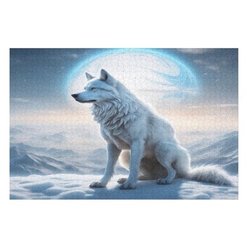 Wolf Puzzle 1000 Teile, Holzpuzzle Herausforderndes Geschicklichkeitsspiel Für Die Ganze Familie, Kinder Erwachsenenpuzzle Ab 12 Jahren （75×50cm） von PPZYY