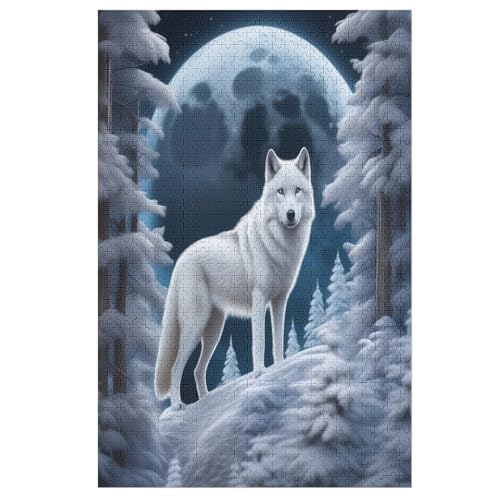 Wolf Puzzle 1000 Teile, Holzpuzzle Herausforderndes Geschicklichkeitsspiel Für Die Ganze Familie, Kinder Erwachsenenpuzzle Ab 12 Jahren （78×53cm） von PPZYY