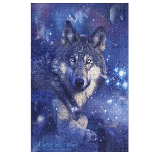 Wolf Puzzle Für Erwachsene,1000-teiliges Puzzles, Für Kinder,Holzpuzzle,Lernspielzeug, （78×53cm） von PPZYY