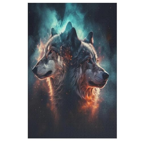 Wolf Puzzles 1000 Teile Erwachsener Kniffel Spaß Für Die Ganze Familie, Holzpuzzle Kinder Erwachsene, Impossible Puzzle Schwer （78×53cm） von PPZYY
