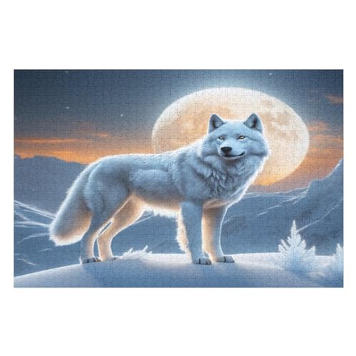 Wolf-Puzzlespiel Aus Holz, 1000 Puzzleteile, Puzzle Für Teenager Und Erwachsene, Kreatives Spielzeug, Puzzles, （75×50cm） von PPZYY