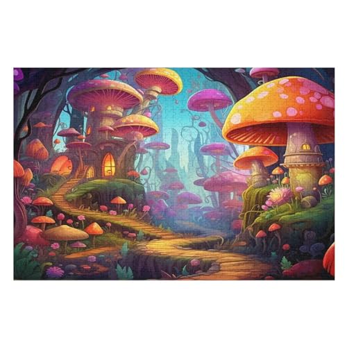 Wunderland Puzzles 1000 Teile Erwachsener Kniffel Spaß Für Die Ganze Familie, Holzpuzzle Kinder Erwachsene, Impossible Puzzle Schwer （75×50cm） von PPZYY