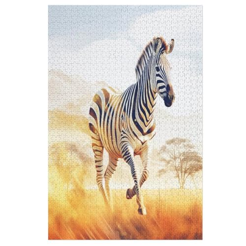 Zebra Puzzle Für Erwachsene 1000 Teile Premium 100% Recyceltes Brett Zum Lernen, Lernspielzeug, Familienspiele Kinder Holzpuzzle （78×53cm） von PPZYY