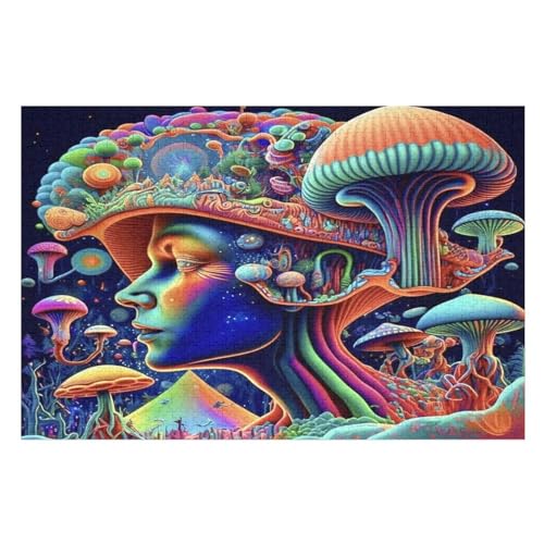 bunt Puzzles 1000 Teile Erwachsener Kniffel Spaß Für Die Ganze Familie, Holzpuzzle Kinder Erwachsene, Impossible Puzzle Schwer （75×50cm） von PPZYY