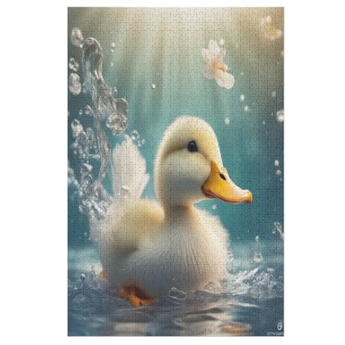 kleine gelbe Ente Puzzles 1000 Teile Für Jugendliche Kreatives Holzpuzzlespielzeug Familienspiel Schwierigkeitsgrad Herausforderungspuzzles （78×53cm） von PPZYY