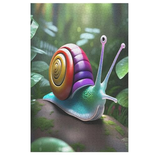 süße Schnecke Holzpuzzle Für Erwachsene Teenager Stress Abbauen Familien-Puzzlespiel Poster 1000-teiliges Puzzle Kinder Lernspiel （78×53cm） von PPZYY