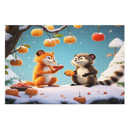 süßer AFFE 1000 Teile Puzzles Für Erwachsene, Impossible Puzzle, Geschicklichkeitsspiel Für Die Ganze Familie, Kinder Holzpuzzle （75×50cm） von PPZYY