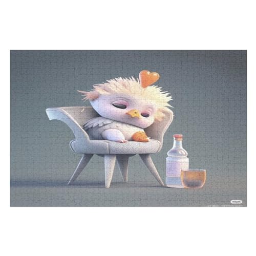 süßes Huhn Puzzle 1000 Teile, Holzpuzzle Für Erwachsene Kinder, Impossible Puzzles, Geschicklichkeitsspiel Für Die Ganze Familie （75×50cm） von PPZYY