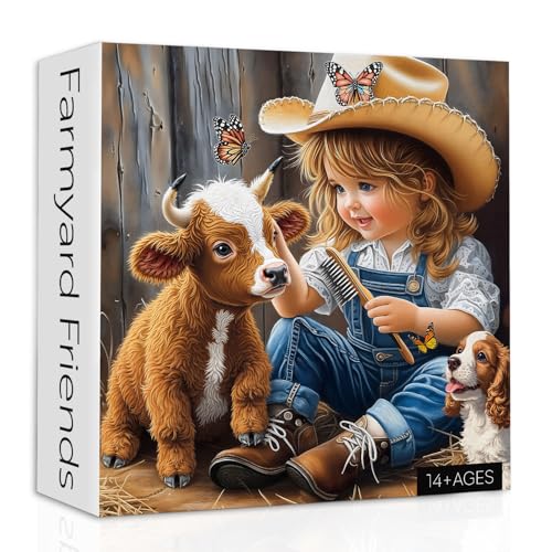 Animal Farm Puzzles für Erwachsene 1000 Teile, Niedliche Hochlandkuh Welpe Puzzles, Natur Land Bauernhof Freundschaft Puzzle Animal Farm Puzzles für Erwachsene 1000 Teile, Niedliche Hochlandkuh Welpe Puzzles, Natur Land Bauernhof Freundschaft Puzzle von PPuzzling