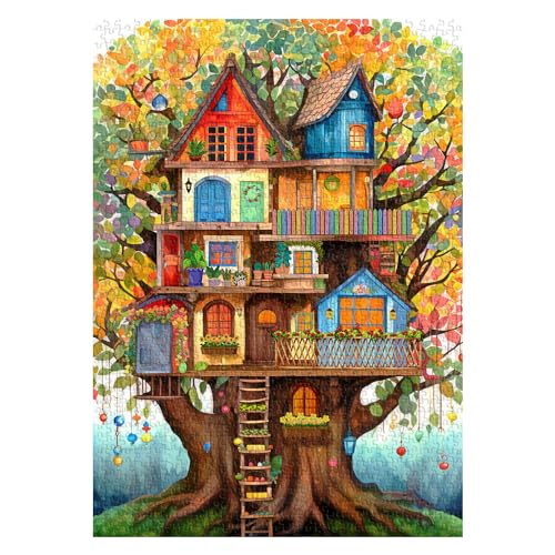 Baumhaus-Puzzles für Erwachsene, 1000 Teile, Fantasie-Baum-des-Lebens-Puzzles, pflanzenherausfordernde harte Puzzles als Natur-Wohnkultur & Geschenke Baumhaus-Puzzles für Erwachsene, 1000 Teile, Fantasie-Baum-des-Lebens-Puzzles, pflanzenherausfordernde harte Puzzles als Natur-Wohnkultur & Geschenke von PPuzzling