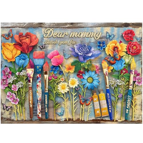 Blumen-Puzzles für Erwachsene, 1000 Teile, Muttertags-Puzzle, bunte Blumen, herausforderndes Blumen-Puzzle, Malpuzzles als Heimdekoration Blumen-Puzzles für Erwachsene, 1000 Teile, Muttertags-Puzzle, bunte Blumen, herausforderndes Blumen-Puzzle, Malpuzzles als Heimdekoration von PPuzzling