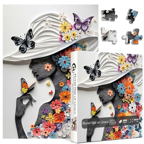 Blumenfrauen-Puzzle für Erwachsene, 1000 Teile, Schmetterlings-Feen-Mädchen-Puzzle, buntes Blumenmuster, Papierkunst-Puzzles als Heimdekoration Blumenfrauen-Puzzle für Erwachsene, 1000 Teile, Schmetterlings-Feen-Mädchen-Puzzle, buntes Blumenmuster, Papierkunst-Puzzles als Heimdekoration von PPuzzling
