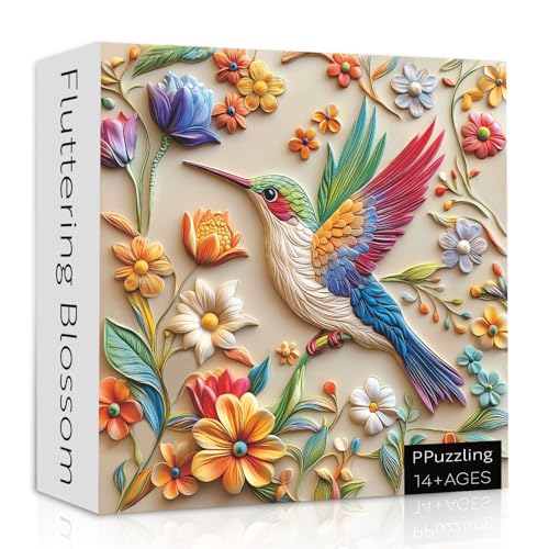 Buntes Kolibri-Puzzle für Erwachsene, 1000 Teile, Frühlingsvogel, Tierblumenkunst-Puzzle, Naturvogel, Blumengarten, Puzzle, harte herausfordernde Puzzles für Erwachsene Buntes Kolibri-Puzzle für Erwachsene, 1000 Teile, Frühlingsvogel, Tierblumenkunst-Puzzle, Naturvogel, Blumengarten, Puzzle, harte herausfordernde Puzzles für Erwachsene von PPuzzling