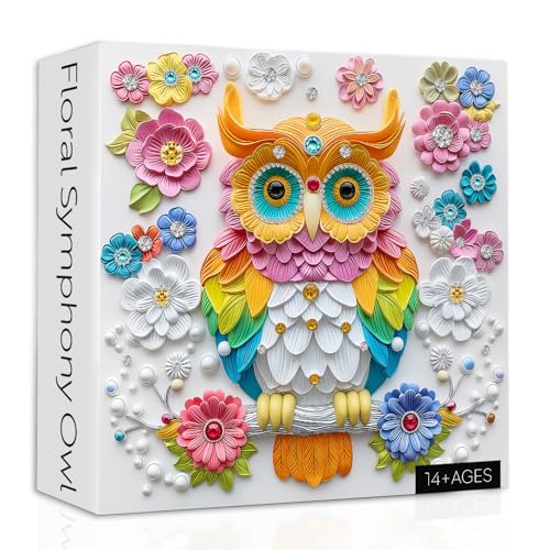 Eule Puzzles für Erwachsene 1000 Teile, Natur Blume Vogel Puzzles, Kristall Floral Owl Puzzle als Tierdekor Eule Puzzles für Erwachsene 1000 Teile, Natur Blume Vogel Puzzles, Kristall Floral Owl Puzzle als Tierdekor von PPuzzling