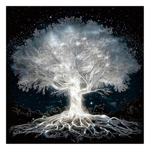 Glühender Baum des Lebens Puzzle für Erwachsene 1000 Teile, Fantasy Wald Weißer Baum unter Sternenhimmel Szene Puzzle, Naturlandschaft Puzzle, harte Herausfordernde Puzzles für Erwachsene Glühender Baum des Lebens Puzzle für Erwachsene 1000 Teile, Fantasy Wald Weißer Baum unter Sternenhimmel Szene Puzzle, Naturlandschaft Puzzle, harte Herausfordernde Puzzles für Erwachsene von PPuzzling