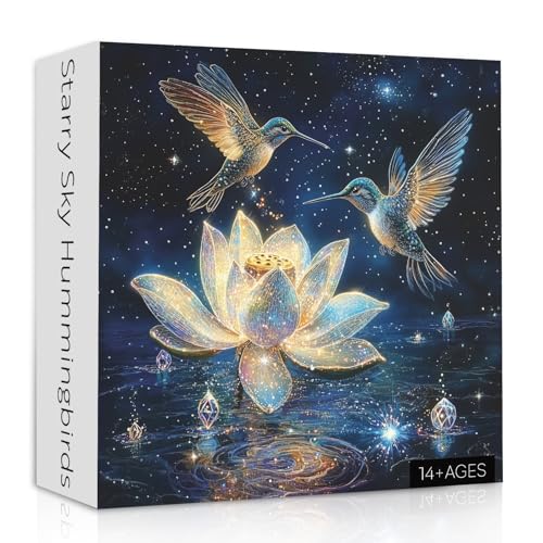 Kolibri-Puzzles für Erwachsene, 1000 Teile, Blumenvogel-Puzzles, herausforderndes Frühlings-Lotus-Tierpuzzle als Heimwandkunst-Dekor Kolibri-Puzzles für Erwachsene, 1000 Teile, Blumenvogel-Puzzles, herausforderndes Frühlings-Lotus-Tierpuzzle als Heimwandkunst-Dekor von PPuzzling