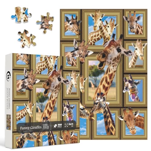Lustige Giraffen-Puzzles für Erwachsene 1000 Teile, Natur Tier Herausfordernde Puzzles, niedliche Giraffe Fenster Collage Puzzles als Heimdekoration Lustige Giraffen-Puzzles für Erwachsene 1000 Teile, Natur Tier Herausfordernde Puzzles, niedliche Giraffe Fenster Collage Puzzles als Heimdekoration von PPuzzling