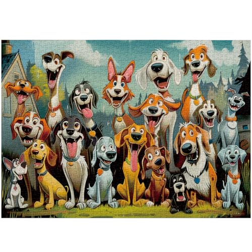 Lustige Hunde-Puzzles für Erwachsene, 1000 Teile, niedliches Welpen-Tier-Puzzle, herausfordernde Welpen, Familienpuzzle als Heimwandkunst-Dekor Lustige Hunde-Puzzles für Erwachsene, 1000 Teile, niedliches Welpen-Tier-Puzzle, herausfordernde Welpen, Familienpuzzle als Heimwandkunst-Dekor von PPuzzling