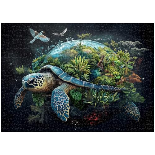 Meeresschildkröte Puzzles für Erwachsene 1000 Teile, Erdschildkröten Wald Puzzles, Fantasy Natur Pflanze Tiere Puzzle als Wohnkultur Meeresschildkröte Puzzles für Erwachsene 1000 Teile, Erdschildkröten Wald Puzzles, Fantasy Natur Pflanze Tiere Puzzle als Wohnkultur von PPuzzling