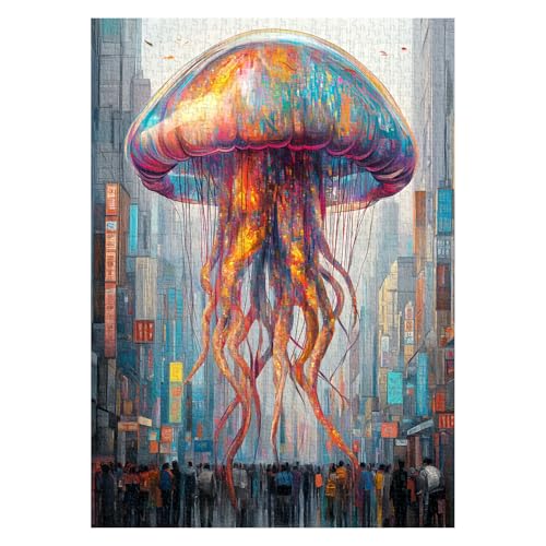 Neon Quallen City Puzzles 1000 Teile von PPuzzling