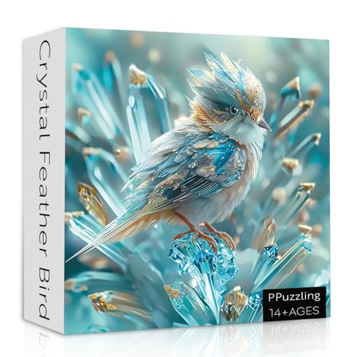 Puzzle mit Kristallfedern, Vogel, 1000 Teile von PPuzzling