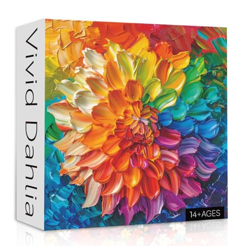 Puzzle mit Regenbogenblumen, 1000-teiliges Puzzle für Erwachsene, bunte Dahlien-Blume, Pflanzen-Puzzle, herausfordernde Blumenkunst, Natur-Puzzle als Blumendekor Puzzle mit Regenbogenblumen, 1000-teiliges Puzzle für Erwachsene, bunte Dahlien-Blume, Pflanzen-Puzzle, herausfordernde Blumenkunst, Natur-Puzzle als Blumendekor von PPuzzling