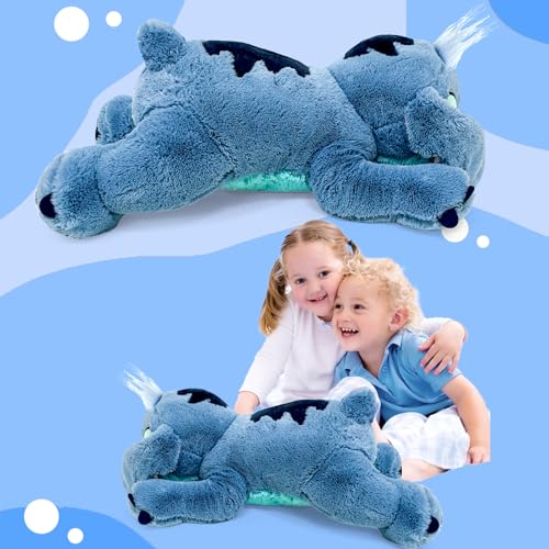 PQKL-party PlüSchtier, Stuffed Animals Toy, XXL Kuscheltier60 cm Blau Kissen Kuscheltiere FüR Kinder Geburtstag Geschenk von PQKL-party