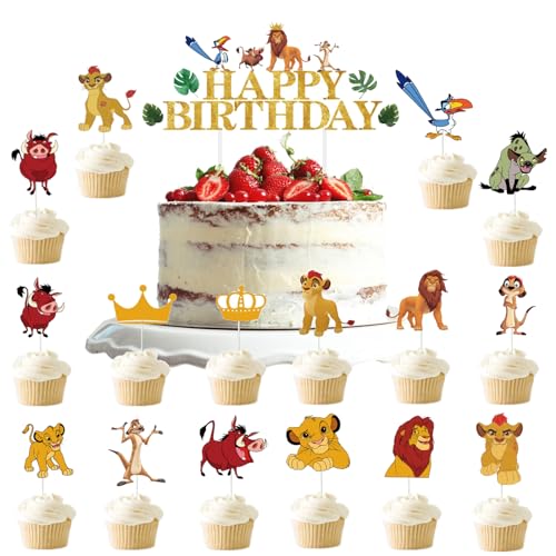 Lion King Tortendeko, Lion King Kuchen Deko, 17Pcs Tortendeko König der Löwen Geburtstagsdeko Cupcake Toppers,PQKL-party Lion King Deko Kindergeburtstag König der Löwen Geschenk Party Supplies Kinder Lion King Tortendeko, Lion King Kuchen Deko, 17Pcs Tortendeko König der Löwen Geburtstagsdeko Cupcake Toppers,PQKL-party Lion King Deko Kindergeburtstag König der Löwen Geschenk Party Supplies Kinder von PQKL-party