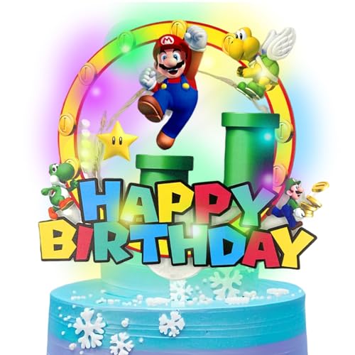 PQKL-Party Mario Tortendeko LED Cupcake Toppers, Acryl Geburtstagsdeko, Kindergeburtstag Party Decoration Supplies Zubehör PQKL-Party Mario Tortendeko LED Cupcake Toppers, Acryl Geburtstagsdeko, Kindergeburtstag Party Decoration Supplies Zubehör von PQKL-party