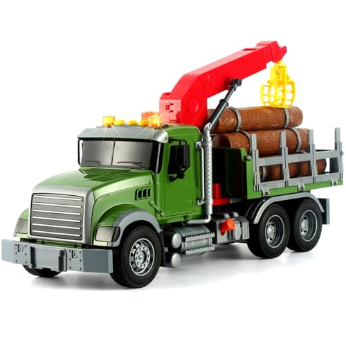 PQKL-party Holztransporter LKW Spielzeug mit Sound & Licht Kran, LKW Spielzeug mit Anhänger Kranarm & 6 Baumstämmen, Christmas Birthday Kids Gifts for Boys & Girls Ages 3-6 PQKL-party Holztransporter LKW Spielzeug mit Sound & Licht Kran, LKW Spielzeug mit Anhänger Kranarm & 6 Baumstämmen, Christmas Birthday Kids Gifts for Boys & Girls Ages 3-6 von PQKL-party