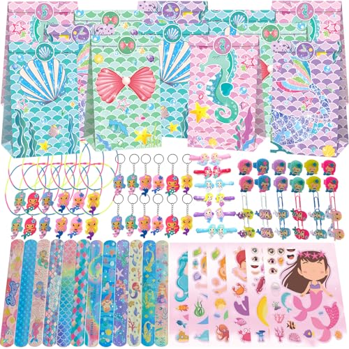 PQKL-party Meerjungfrau Party Mitgebsel,Meerjungfrau Kindergeburtstag Party Mitgebsel Set,, Geschenktüten,Schnapparmband,Schlüsselanhänger,Ring,Aufkleber,Halsketten,Hair Clips,Meerjungfrau Geburtstag PQKL-party Meerjungfrau Party Mitgebsel,Meerjungfrau Kindergeburtstag Party Mitgebsel Set,, Geschenktüten,Schnapparmband,Schlüsselanhänger,Ring,Aufkleber,Halsketten,Hair Clips,Meerjungfrau Geburtstag von PQKL-party