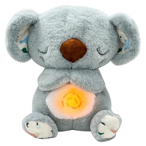PQKL-party Schlummer Otter, Schlummer Koala Kuscheltier, Schlummer Kuscheltier Schlummer Otter mit Herzschlag, Otter Kuscheltier mit Atembewegung und Musik, Weihnachten Geschenke (Grau) von PQKL-party
