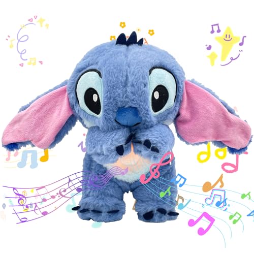 Stitch das atmet, 28 cm Plüschtier Stitch, das atmet, entspannend, tragbares Plüschtier mit Musik, Lichtern und rhythmischer Bewegung, geeignet als Geschenk für Kinder Stitch das atmet, 28 cm Plüschtier Stitch, das atmet, entspannend, tragbares Plüschtier mit Musik, Lichtern und rhythmischer Bewegung, geeignet als Geschenk für Kinder von PQKL-party