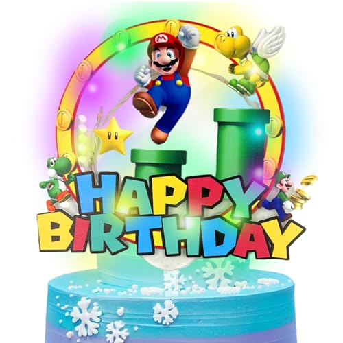 Tortendeko Geburtstag Mario Tortendeko Glitter Mario Topper Cupcake Topper Cupcake Topper für Kindergeburtstag von PQKL-party