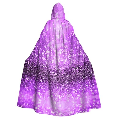 Glitzernder violetter Glitzer-Aufdruck, Halloween-Kapuzenumhang, dekorativer Umhang für Partys, Cosplay und Festivals Glitzernder violetter Glitzer-Aufdruck, Halloween-Kapuzenumhang, dekorativer Umhang für Partys, Cosplay und Festivals von PQruop