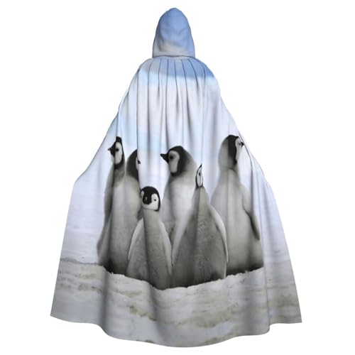 Halloween-Kapuzenumhang für Erwachsene, Motiv: junge Pinguine mit Schnee-Aufdruck, dekorativer Umhang für Partys, Cosplay und Festivals Halloween-Kapuzenumhang für Erwachsene, Motiv: junge Pinguine mit Schnee-Aufdruck, dekorativer Umhang für Partys, Cosplay und Festivals von PQruop