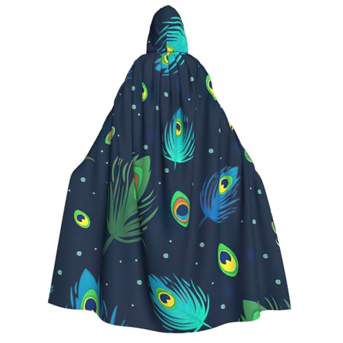 Halloween-Kapuzenumhang mit Pfauenfeder-Druck, Hexenumhang, geeignet für Maskerade, Weihnachtsfeier, Cosplay-Kostüm Halloween-Kapuzenumhang mit Pfauenfeder-Druck, Hexenumhang, geeignet für Maskerade, Weihnachtsfeier, Cosplay-Kostüm von PQruop