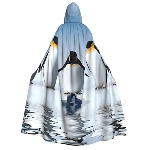 Halloween-Kapuzenumhang mit Pinguin-Druck, Hexenumhang, geeignet für Maskerade, Weihnachtsfeier, Cosplay-Kostüm von PQruop