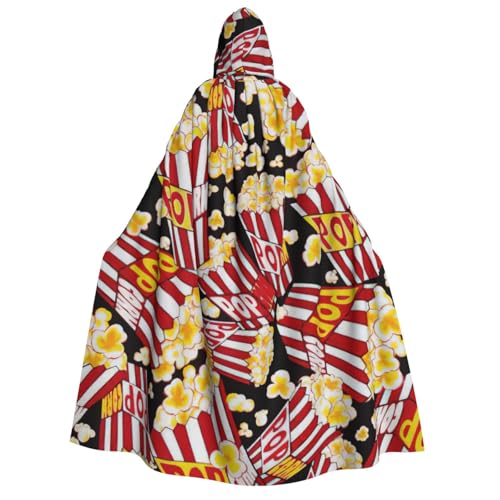 Halloween-Kapuzenumhang mit Popcorn-Druck, Hexenumhang, geeignet für Maskerade, Weihnachtsfeier, Cosplay-Kostüm Halloween-Kapuzenumhang mit Popcorn-Druck, Hexenumhang, geeignet für Maskerade, Weihnachtsfeier, Cosplay-Kostüm von PQruop